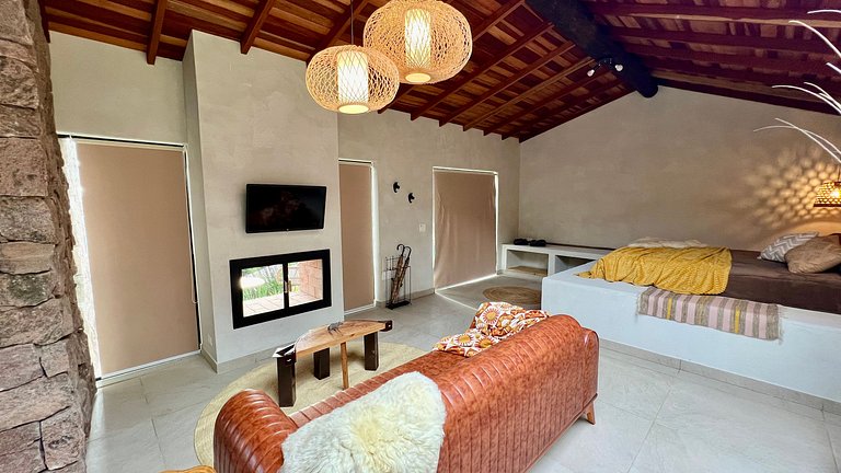 Cabana Rinoceronte - banheira vista Pedra do Baú