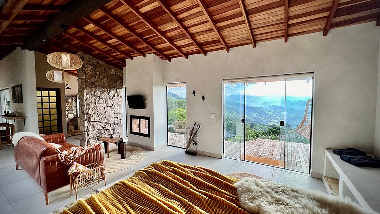 Cabana Rinoceronte - banheira vista Pedra do Baú