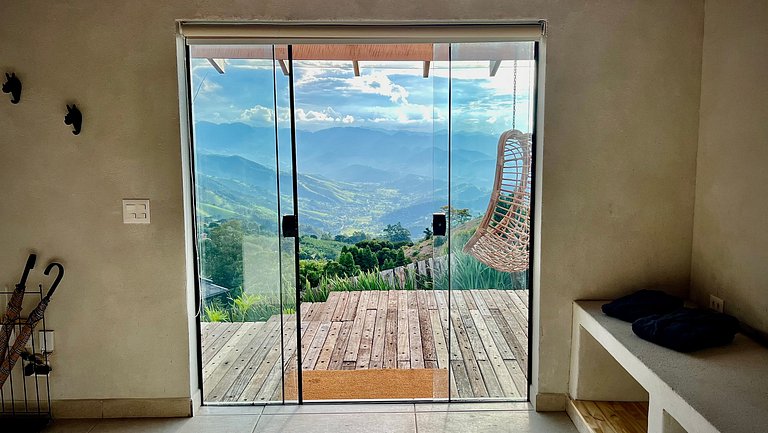 Cabana Rinoceronte - banheira vista Pedra do Baú