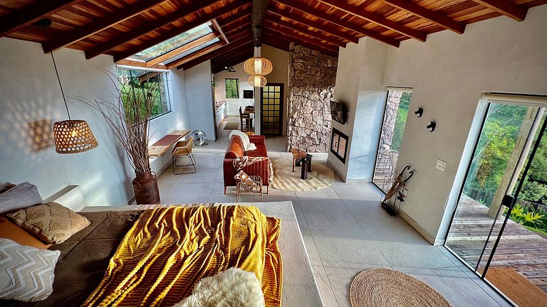 Cabana Rinoceronte - banheira vista Pedra do Baú