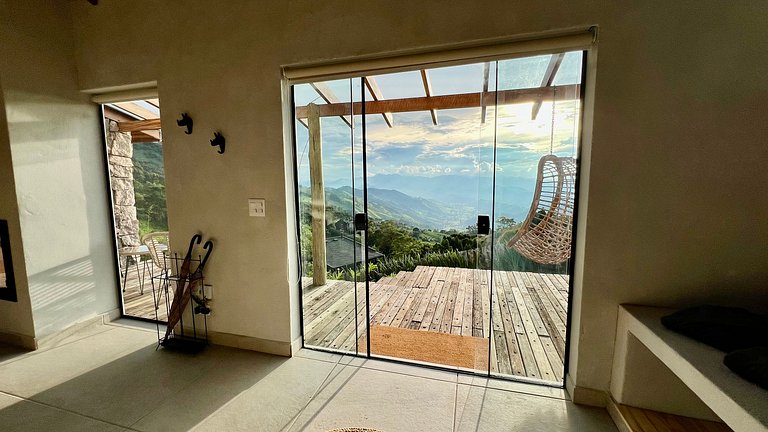 Cabana Rinoceronte - banheira vista Pedra do Baú