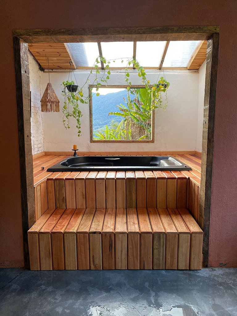 Cabana Catuaí - banheira hidromassagem e piscina